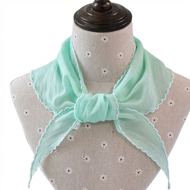 메리앤유 국내생산 스티치 포인트 쁘띠 미니 삼각 스카프 목수건 목보호