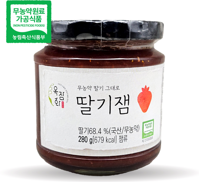무농약 딸기잼 국산 원료 과일잼, 280g, 1개