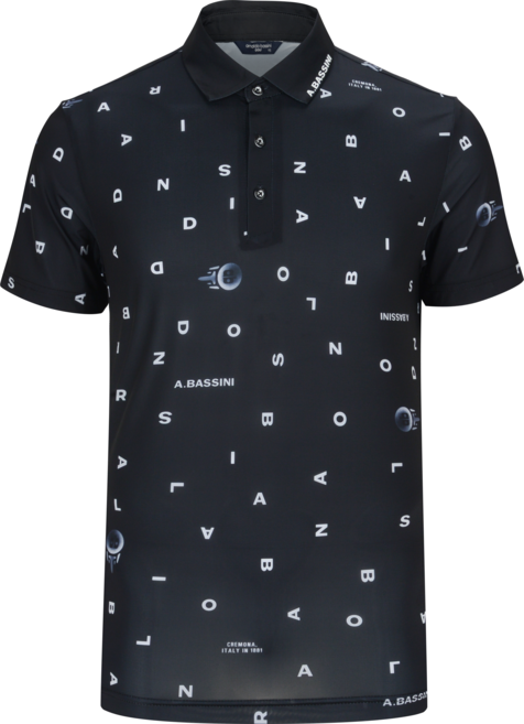 아날도바시니 골프 남성 이니셜 패턴 반팔 카라티셔츠