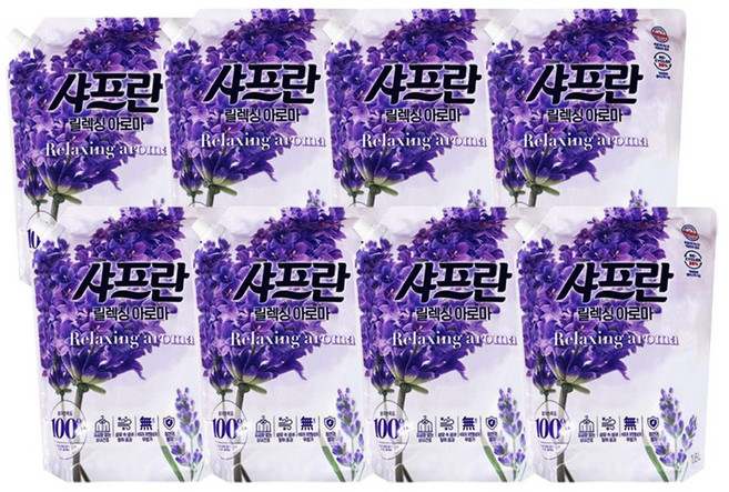 샤프란 릴렉싱 아로마 리필 섬유유연제, 1.6L, 8개