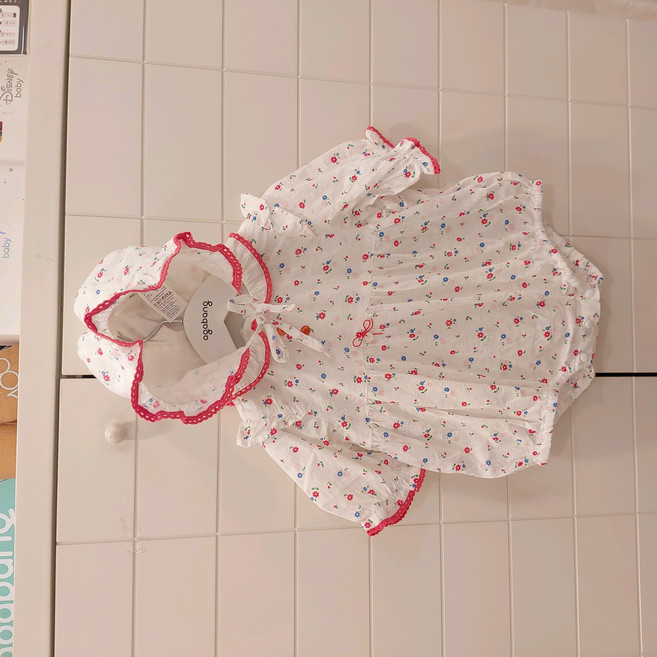 아가방 NC청주점# 26년여름신상! 무형광~면100% 시원한 7부 바디 수트(모자포함