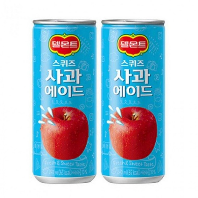 [실속상품] 델몬트 스퀴즈 사과에이드 240mlx30캔, 240ml