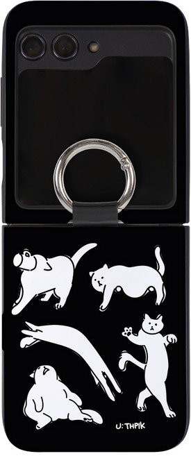 98가지 카드2장이 수납되는 마그네틱 링고리 디자인 플립6 케이스