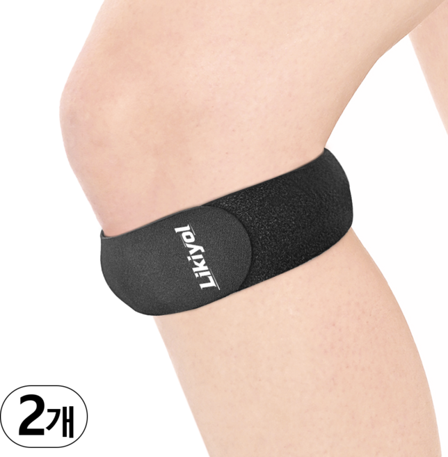 고탄력 슬개골 무릎보호대 초밀착, 블랙, 2개