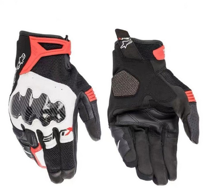알파인스타장갑 클래식바이크장갑 용품 겨울 여름 드라이빙글러브 라이딩 오토바이, M, 스타 카본 화이트