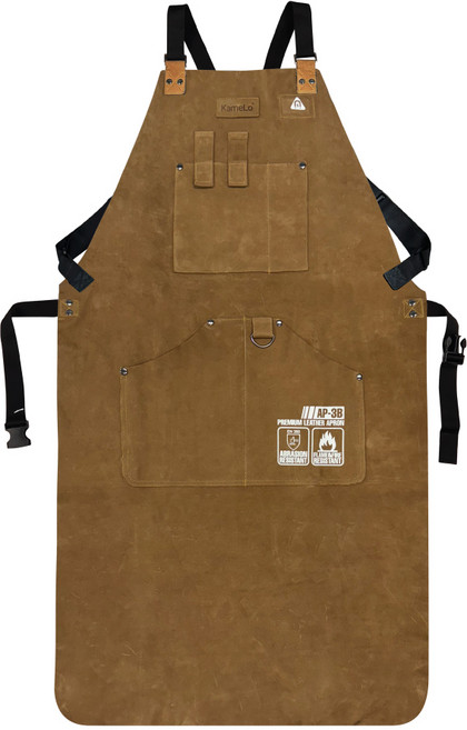 카멜로 우피 가죽 용접 앞치마 공방 작업용 AP-3, 브라운, 1개