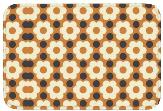 Orla Kiely 미드 센추리 모던 프론트 문짝 매트 미끄럼 방지 야외 빠른 건조 스칸디나비아 도어매트 정원 차고 입구 러그 카펫, 40x60cm, dz23082419232, 1개