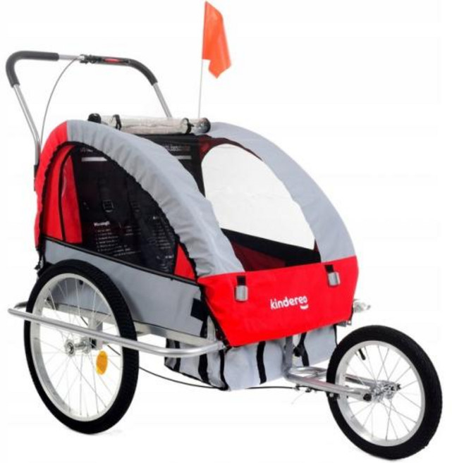 자전거 트레일러 웨건 2022 인기있는 어린이 트레일러 운송 여행 조깅 후크 리플렉터 포함, 5) Red gray, 1개