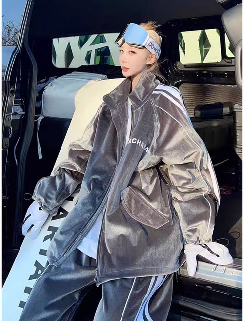 JoYouth 벨벳 보드복 스키복 남녀공용 상하의 세트