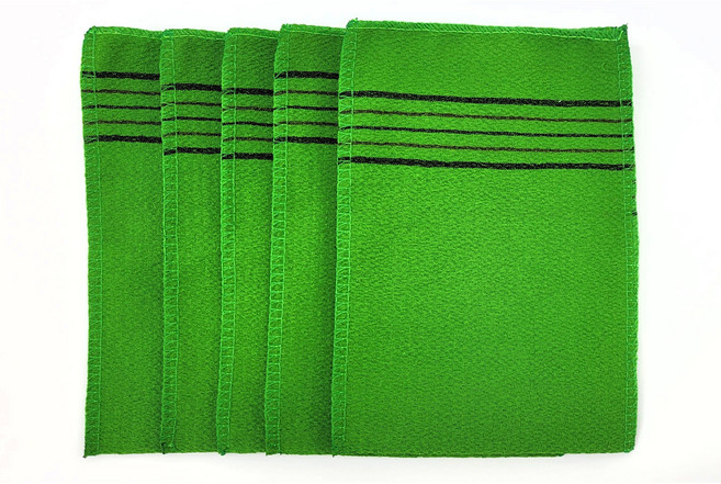 초강력 때수건 때타월 이태리타올 진짜 빅사이즈 때밀이타올 5개 한세트, 1세트, 5개입, 그린