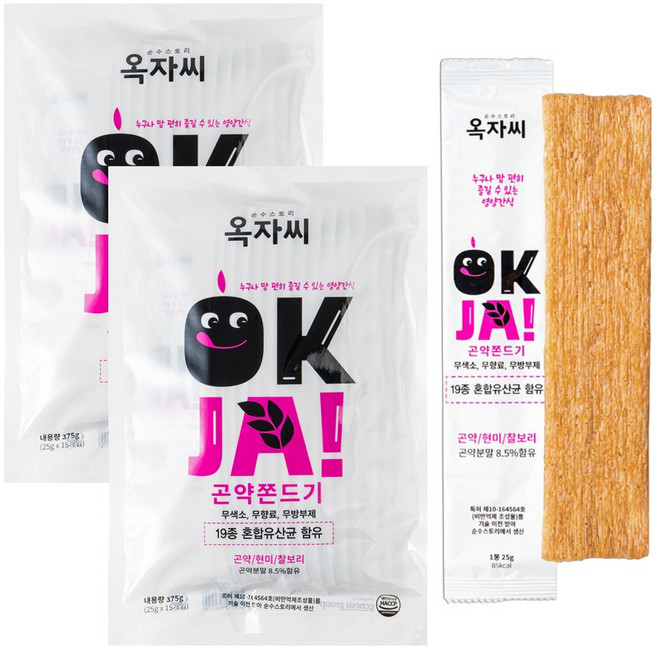 옥자씨 국내산 곤약 쫀드기 고소한 곡물 쫀디기, 30개, 25g