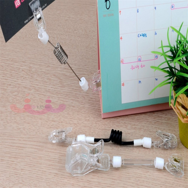 에버템즈 집게형 고정 쇼클립 2P 베이커리이름표 미니가격표꽂이 진열대가격표꽂이, 투명봉