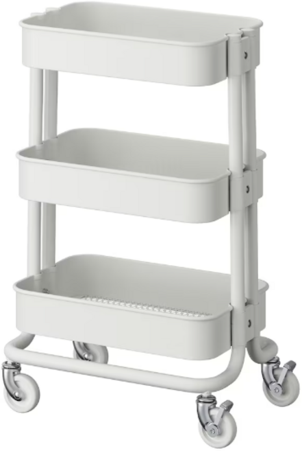 이케아 RASKOG 카트 트롤리 3단, 화이트, 1개