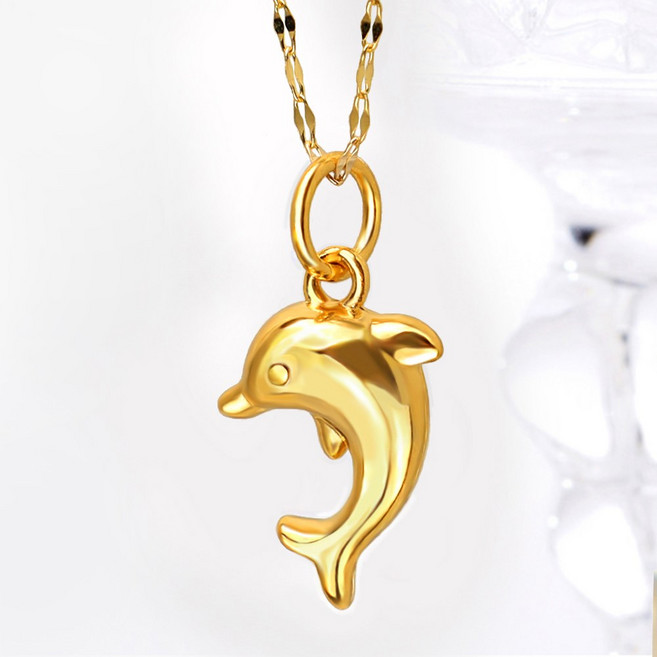 주리에떼 14K/18K 체인+24K 펜던트 여성 데일리 벨라돌핀 돌고래 목걸이