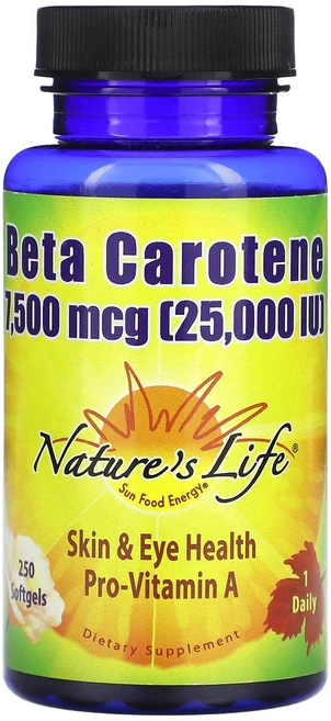 새해 첫좋은선물 Nature's Life 베타카로틴 7500mcg(25000IU) 소프트젤 250정 제대로 할인합니다, NaturesLife베타카로틴7500mcg25000IU, 1개 - 쿠팡