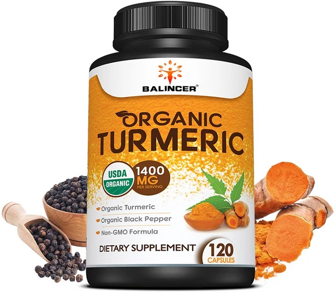 USDA 인증 유기농 강황 보충제 – 유기농 강황 및 유기농 흑후추 포함 – 항산화제 관절 염증 및 간 건강을 지원하기 위해 1회 제공량당 강황 1 400mg 함유, 120캡슐, 1개, 120정 - 쿠팡