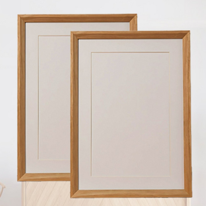 레디박스 사선 벽걸이 스탠드 액자 프레임 우드 원목 전시 장식 인테리어 매트지 포함, 2개, 트월원목