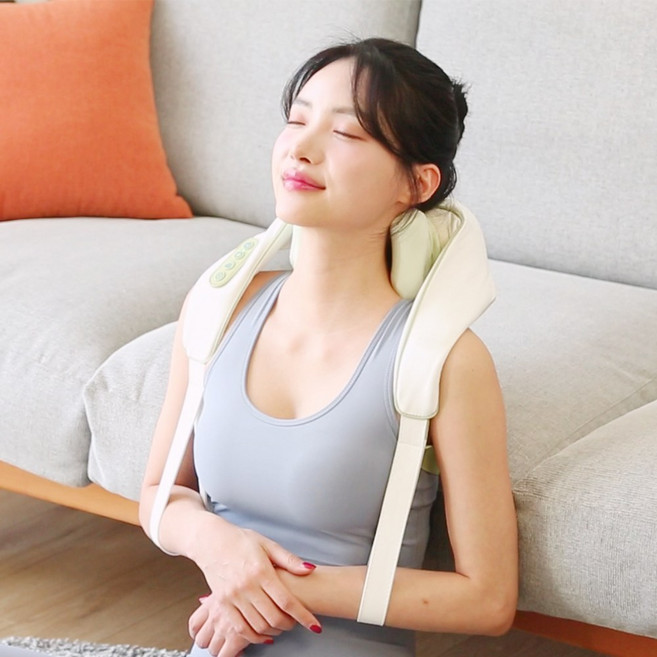 나드레타 무선 목 어깨 마사지기 색상 택1, 그린