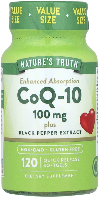새해 첫좋은선물 Nature's Truth CoQ-10 플러스 흑후추 추출물 흡수력 강화 100mg 속방형 소프트젤 120정 제대로 할인합니다, NaturesTruthCoQ10플러스흑후추추출물흡수력강, 1개 - 쿠팡
