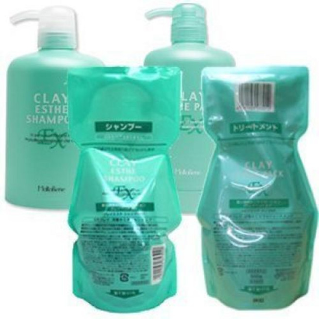 몰트 베네 클레이 에스테틱 샴푸 EX 500ml + 팩 EX 500g 전용 카트리지 세트, 1개