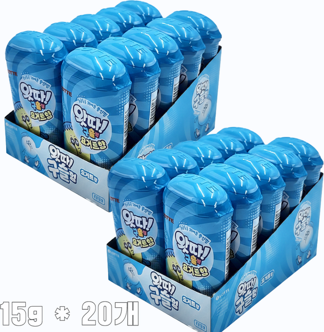 톡이네 풍선껌 왓따 구슬껌 요거트향 대용량 졸음방지 휴대용 버블 껌, 20세트, 15g