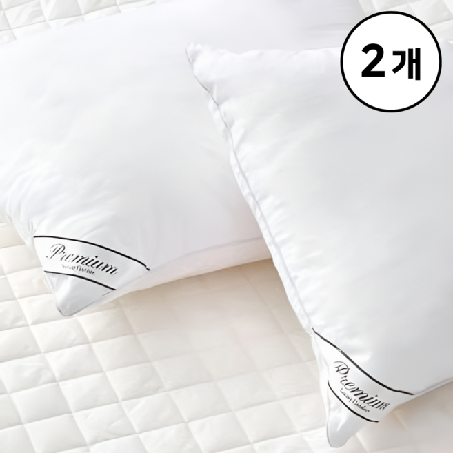 엣지홈 호텔 항균 베개 숙면 기절 낮은 배게 높은 베개솜 수면 깊은잠, 2개, 화이트
