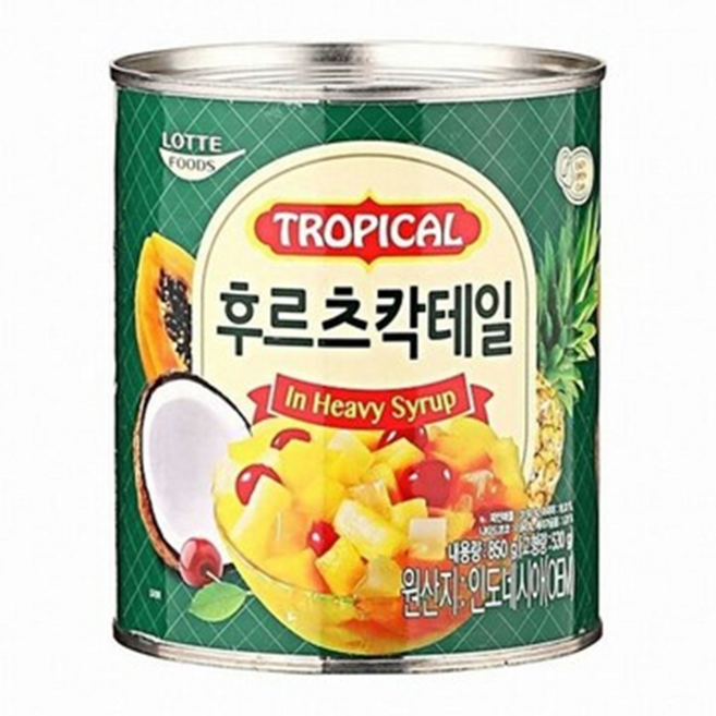 롯데 후르츠칵테일 통조림, 10개, 850g