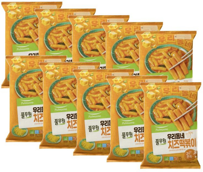 풀무원 우리동네 치즈떡볶이 밀떡 2인분, 10개, 325g