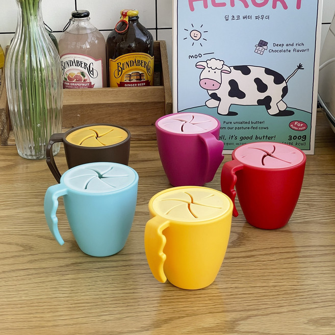 [유이앤루이] NEW 국산 코코넛 아기 스낵 엔젤컵, 1세트, 컵+스낵캡, 바나나옐로우