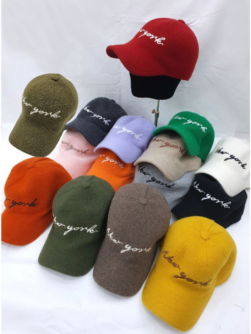 투솜 남자골프모자 여자골프모자 뉴욕 레터링 니트 캡모자 여성 가을 겨울 골프 모자 남성 여자 남자 가을골프모자 겨울골프모자, 블랙, 1개