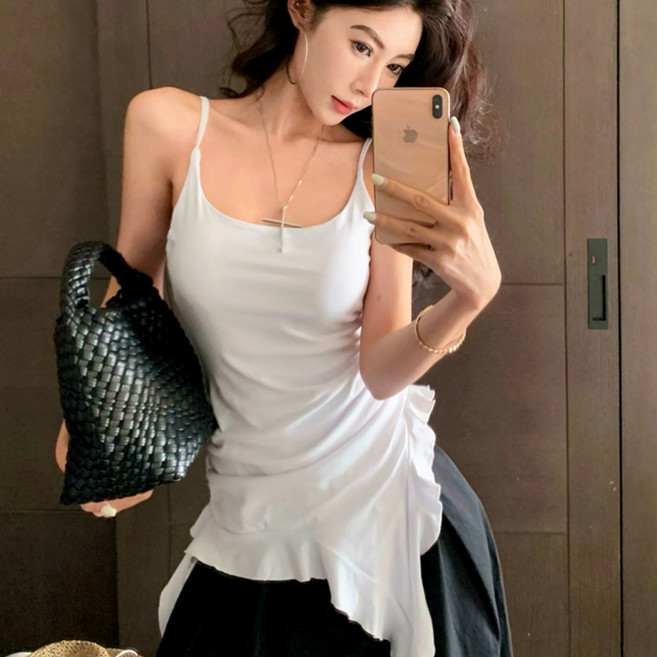 <청담코코> 캡내장 프릴 롱 나시