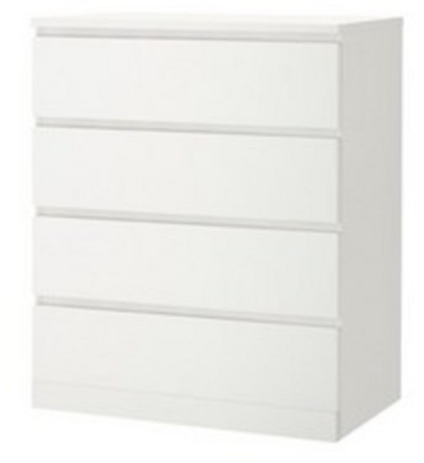 이케아 말름 4칸 서랍장 화이트 203.546.46