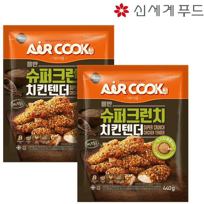 [올반키친]슈퍼크런치 치킨텐더(440g) 2봉, 440g, 2개
