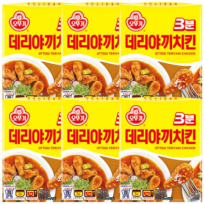 오뚜기 즉석 3분 데리야끼치킨, 150g, 6개