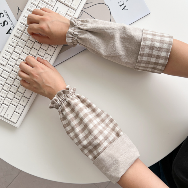 사무용팔토시 여성 팔토시 사무실 긴토시 롱토시 운전 작업용 손목 덧소매 핸드메이드 달라홈, 긴토시 베이지