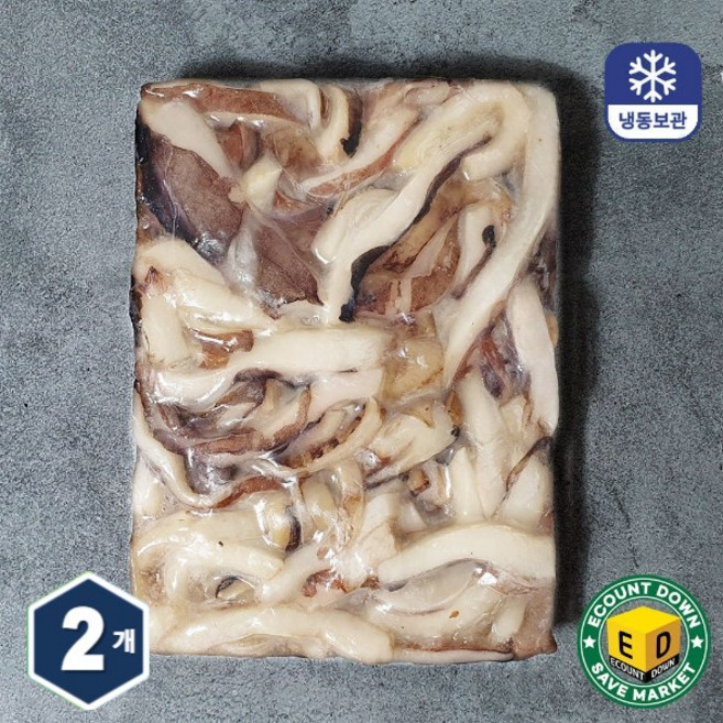 냉동 오징어 슬라이스 1kg+1kg, 2개, 1kg