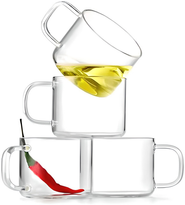 사마도요 내열유리 찻잔 CP02 150ml, 4개