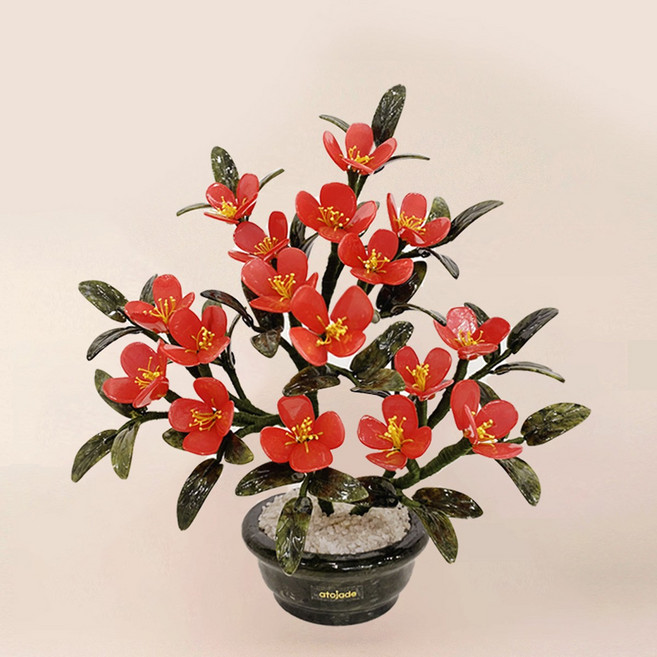 승진 영전 취임 개업 축하 감사 선물 / 아토제이드 옥꽃 옥난 옥화 옥화분 홍매화 17송이, 1개