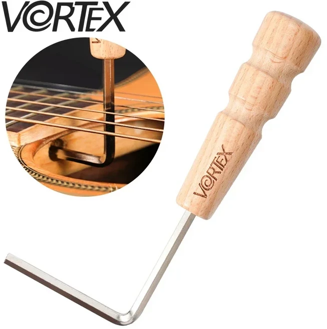 VORTEX 기타 도구 나무 손잡이 어쿠스틱 특수 렌치 확장 버전 육각 조정 넥 4mm, Wooden handle w nch, 1개