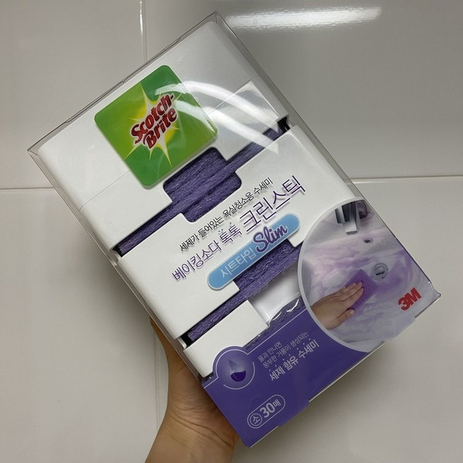 스카치브라이트 베이킹소다 톡톡 크린스틱 디스펜서 본품 + 수세미 시트타입 리필 30p, 1개