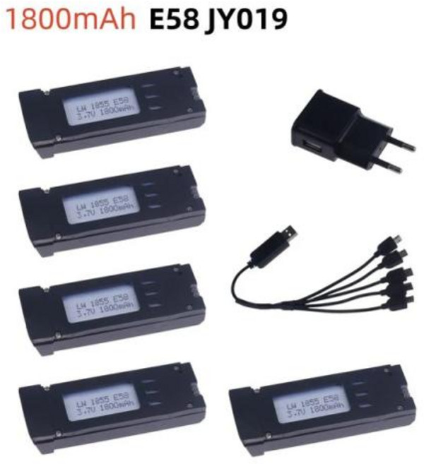 쿼드콥터용 3.7V 1800mAh 배터리 E58 E68 JY109 S168 RC 드론 리튬 배터리 리모컨 UAV 배터리 3 개, 14) PCS with usb eu