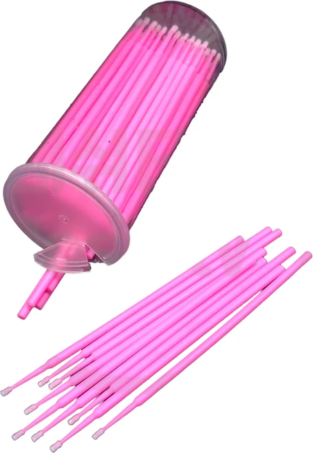 마이크로 브러쉬 속눈썹연장 미세면봉 일회용면봉, 1개, 핑크마이크로브러쉬 - 쿠팡