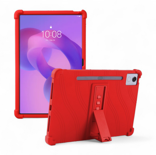 2025 레노버 샤오신 패드 프로 12.7 2세대 하우징 범퍼 거치대 케이스, 레드, 1개