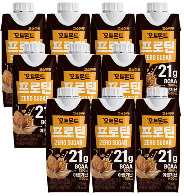 롯데칠성 오트몬드 프로틴 제로슈거 고소한맛, 250ml, 10개