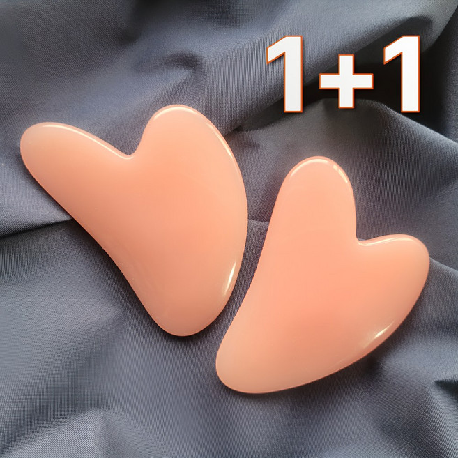 이레비 1+1 하트 괄사 얼굴 바디 마사지기, 로즈쿼츠, 1세트