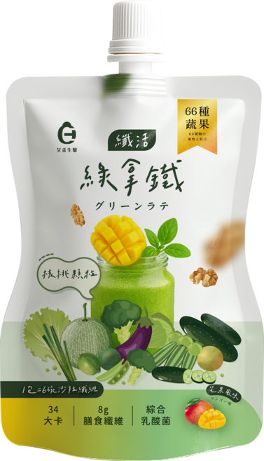 艾而生醫 織活 綠拿鐵 66種蔬果 膳食纖維, 12g, 1