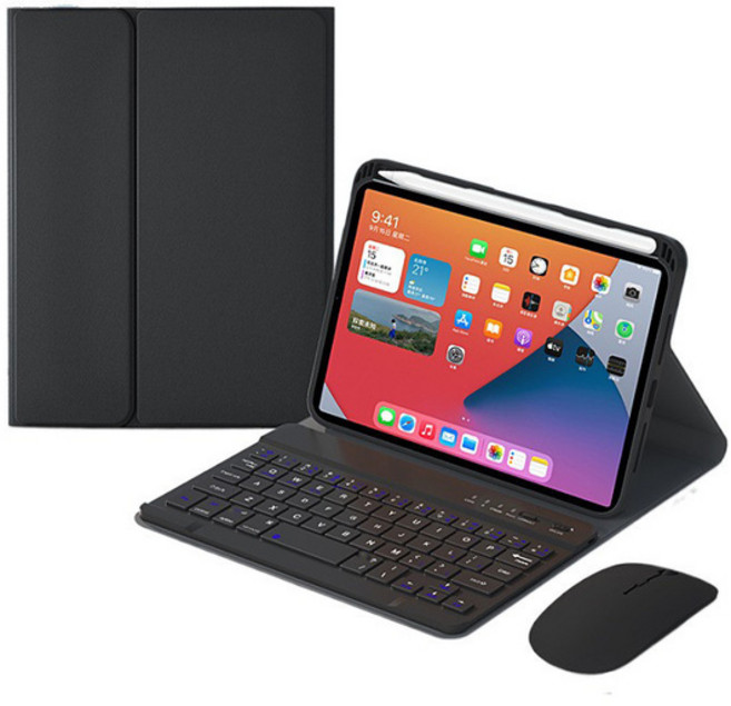 적용 아이패드 한글각인 트 키보드 + 마우스, 블랙, 아이패드 미니 4/5 7.9