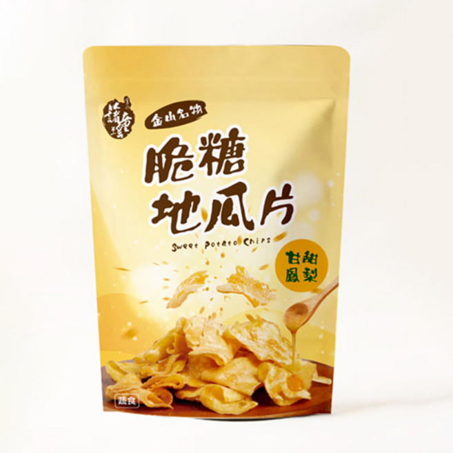 金山藷童瑤 脆糖地瓜片-甘甜鳳梨, 140g, 1包