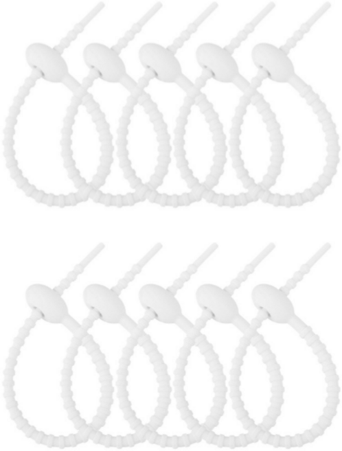 코지박스 피넛형 실리콘 케이블 타이 홀더 선정리 홀더 컬러, 10개, 화이트