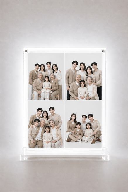 몽이아 4x6 투명 아크릴 자석 냉장고 스탠드 사진액자 인생네컷 포토이즘 초음파, 3개, 자석투명아크릴액자세트+받침대